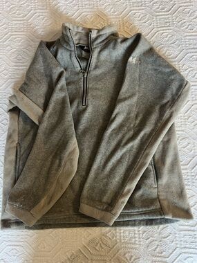 REI Gray Fleece Quarter-Zip Pullover Hoodie